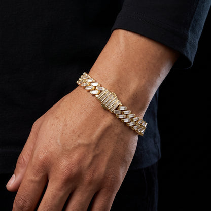 12mm Square-Cut Baguette Cuban Bracelet - Different Drips