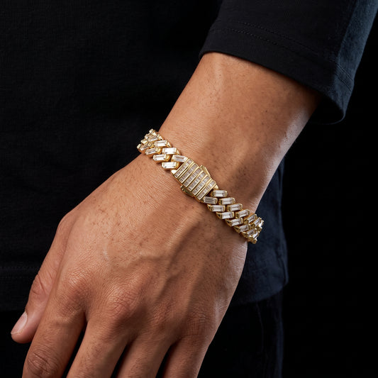 12mm Square-Cut Baguette Cuban Bracelet - Different Drips