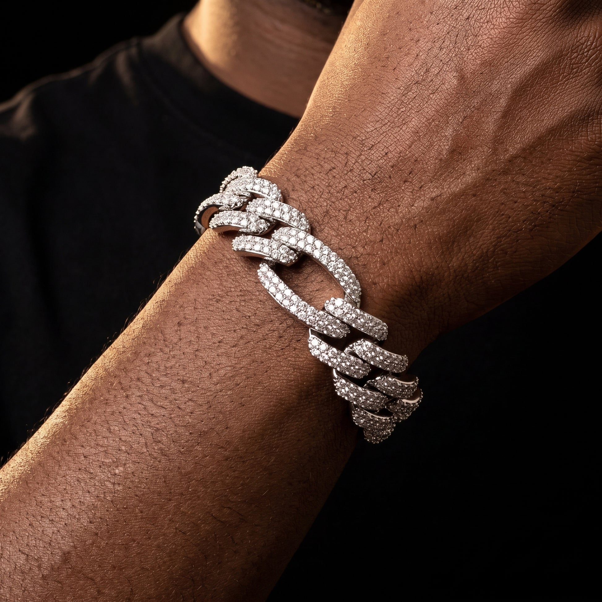 18mm Figaro Prong Cuban Link Bracelet - Different Drips