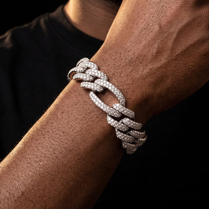 18mm Figaro Prong Cuban Link Bracelet - Different Drips