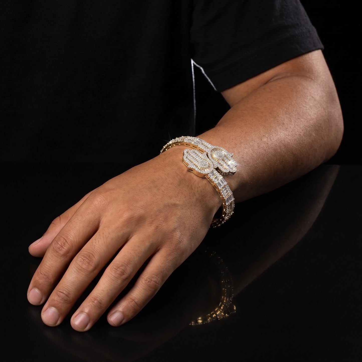 Baguette Hasma Hand Cuff Bangle Bracelet - Different Drips