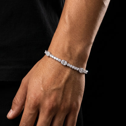 S925 Moissanite Baguette Accented Tennis Bracelet - Different Drips