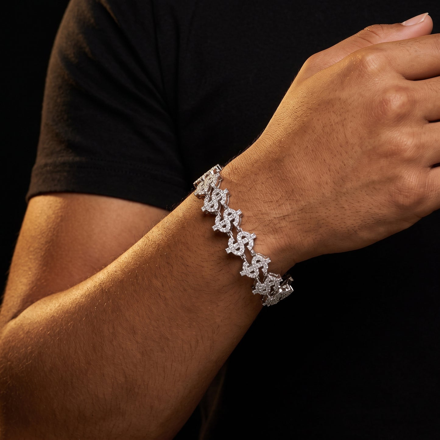 S925 Moissanite Dollar Link Bracelet - Different Drips