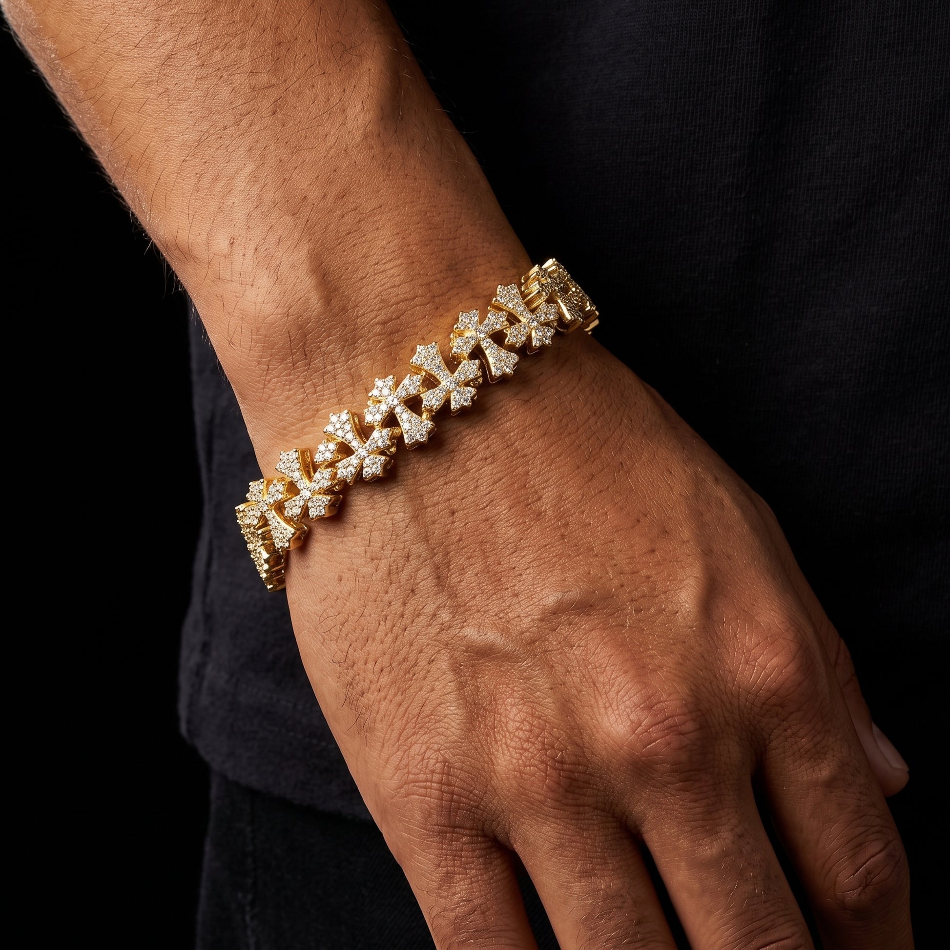 Budded Cross Link Moissanite Bracelet - Different Drips