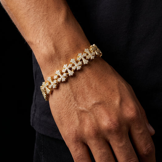 Budded Cross Link Moissanite Bracelet - Different Drips