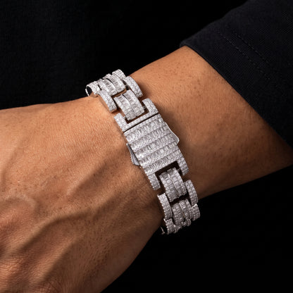 S925 Moissanite Diamond Baguette Watch Link Bracelet - Different Drips