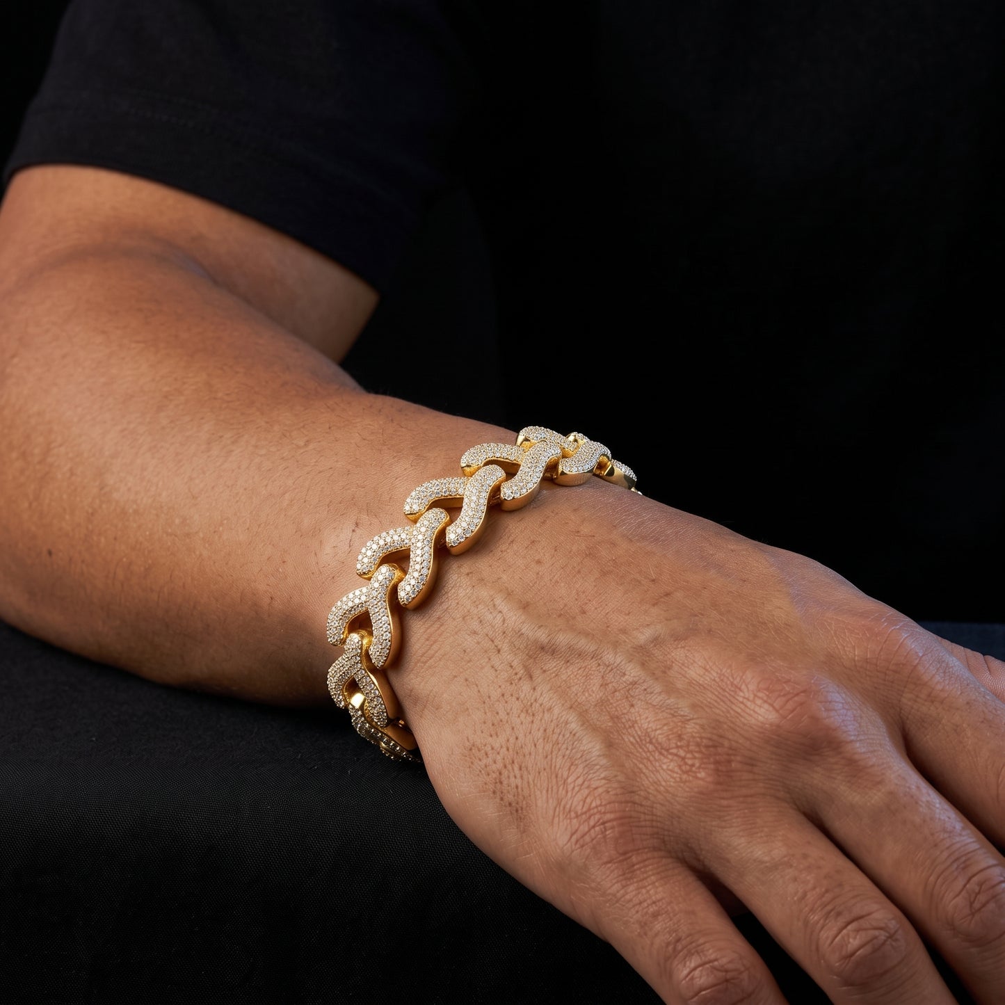 S925 Moissanite Diamond Fish Bone Link Bracelet - Different Drips