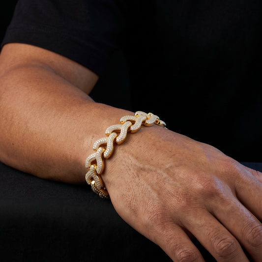 S925 Moissanite Diamond Fish Bone Link Bracelet - Different Drips
