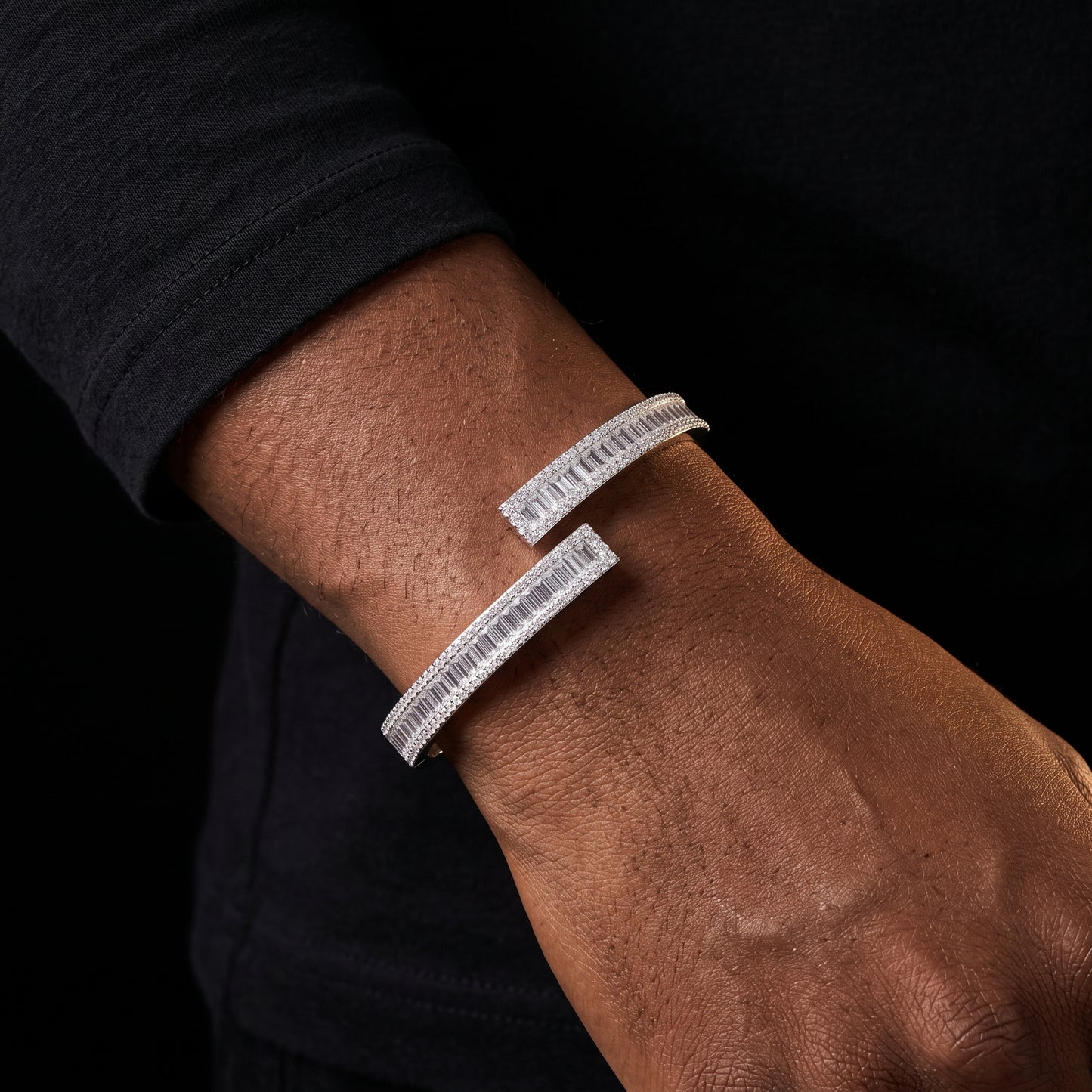 S925 Moissanite Baguette Bangle Bracelet - Different Drips