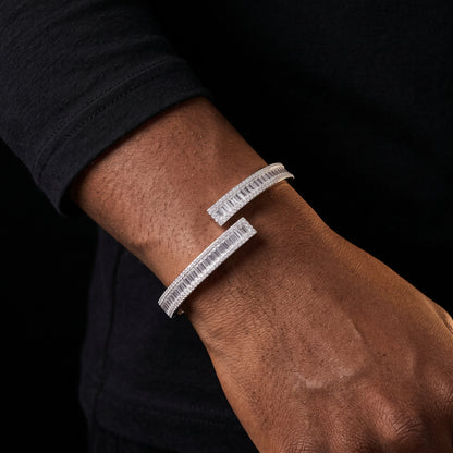 S925 Moissanite Baguette Bangle Bracelet - Different Drips