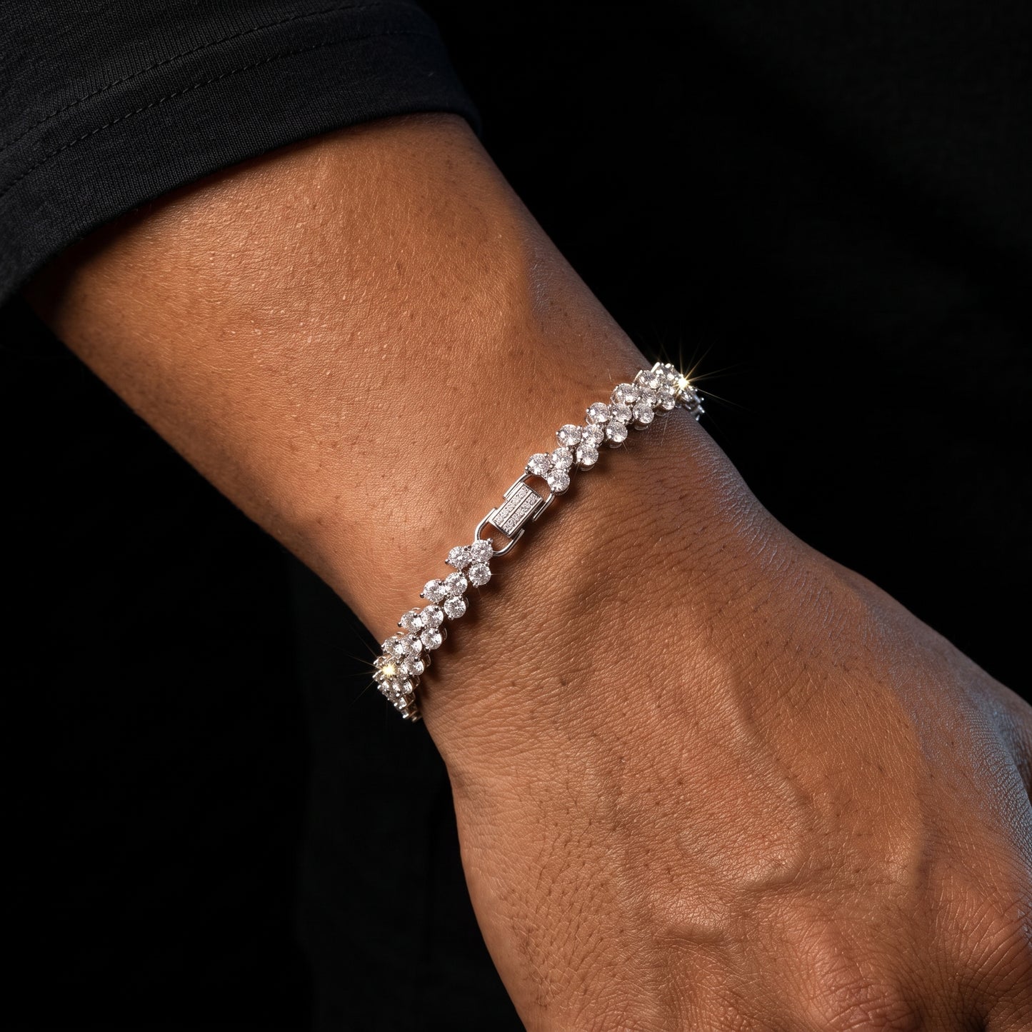 6mm S925 Moissanite Diamond V Cluster Bracelet - Different Drips