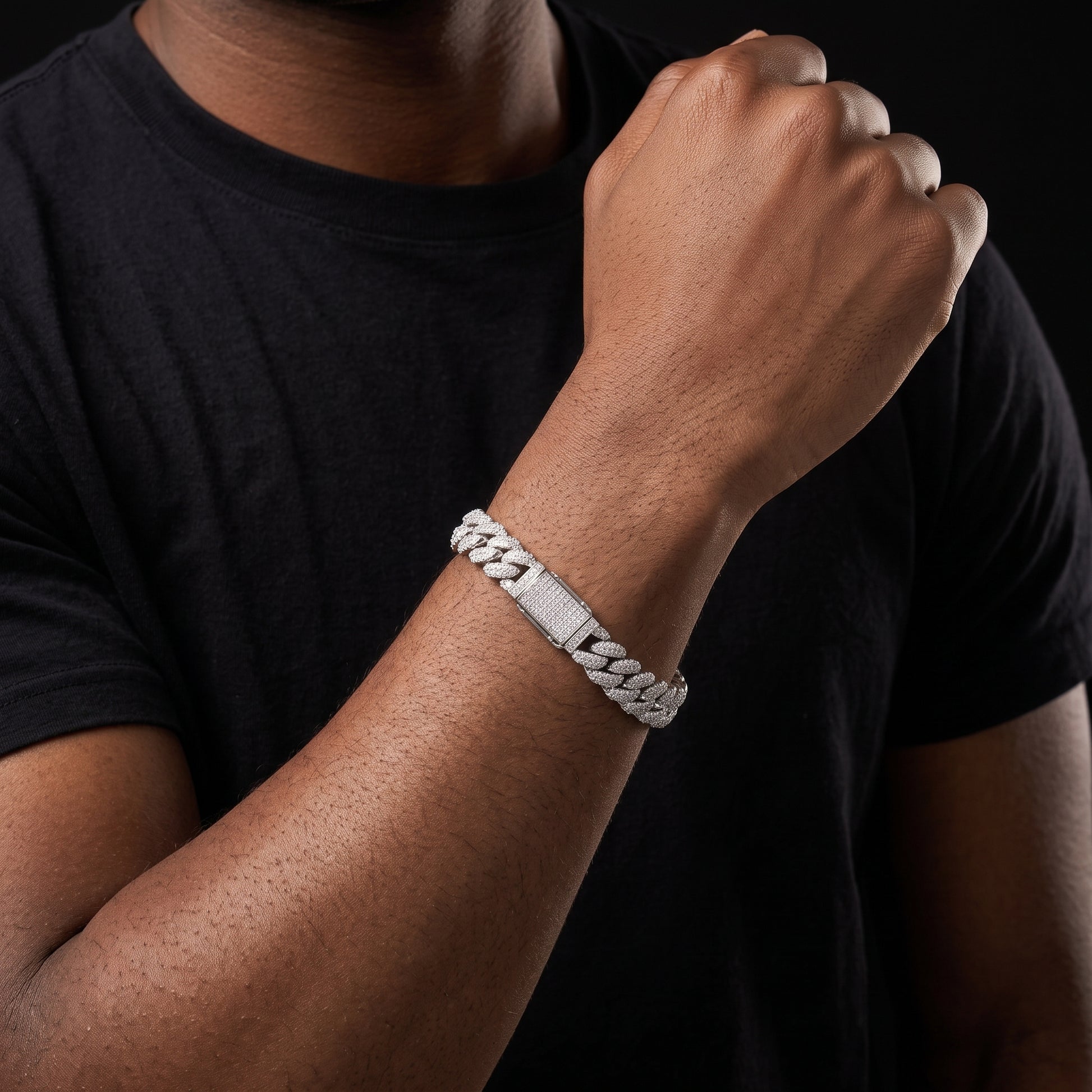 10mm S925 Moissanite Miami Curb Cuban Bracelet - Different Drips