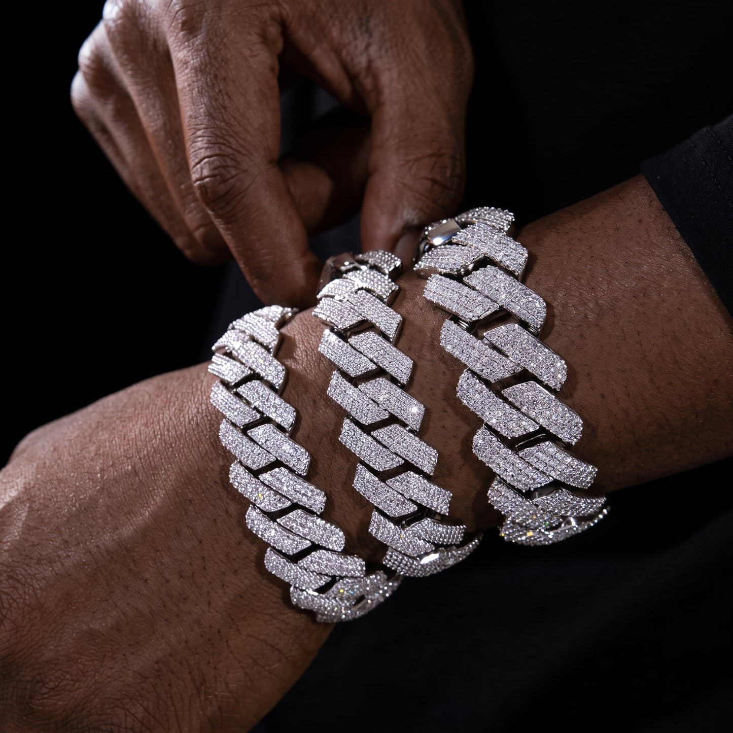 20mm S925 Moissanite Prong Cuban Bracelet - Different Drips