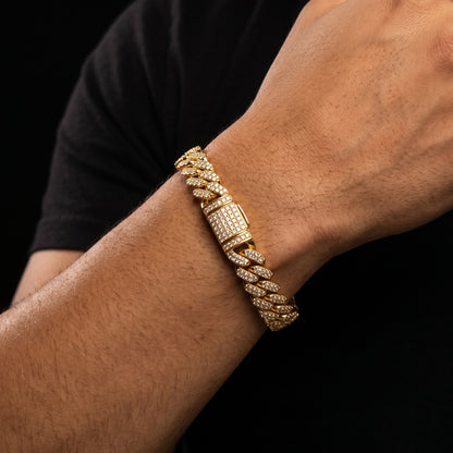 8mm S925 Raised Moissanite Diamond Cuban Bracelet - Different Drips