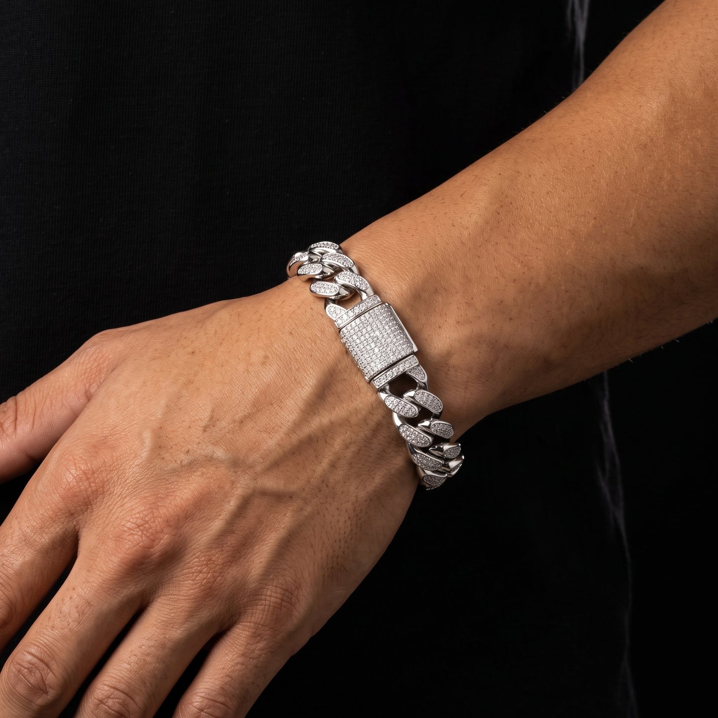 12mm S925 Moissanite Miami Cuban Bracelet - Different Drips