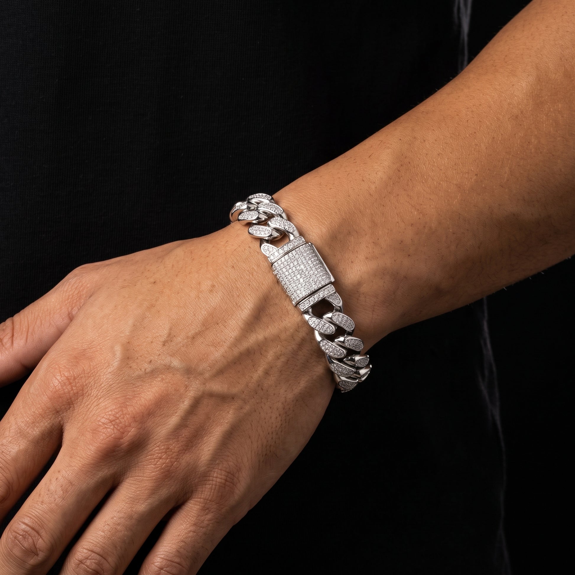 12mm S925 Moissanite Miami Cuban Bracelet - Different Drips