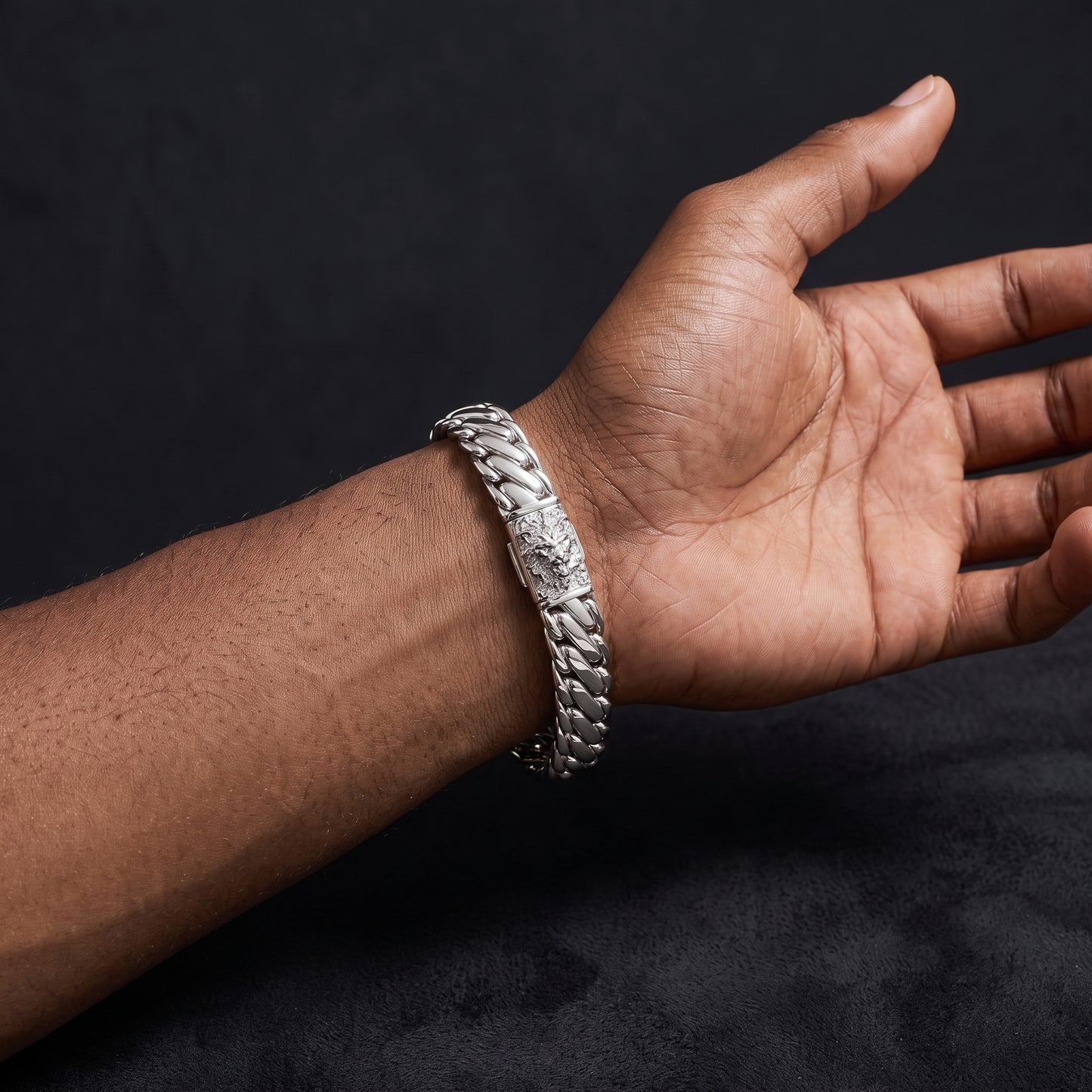 925 Sterling Silver Tiger Head Bracelet - Different Drips