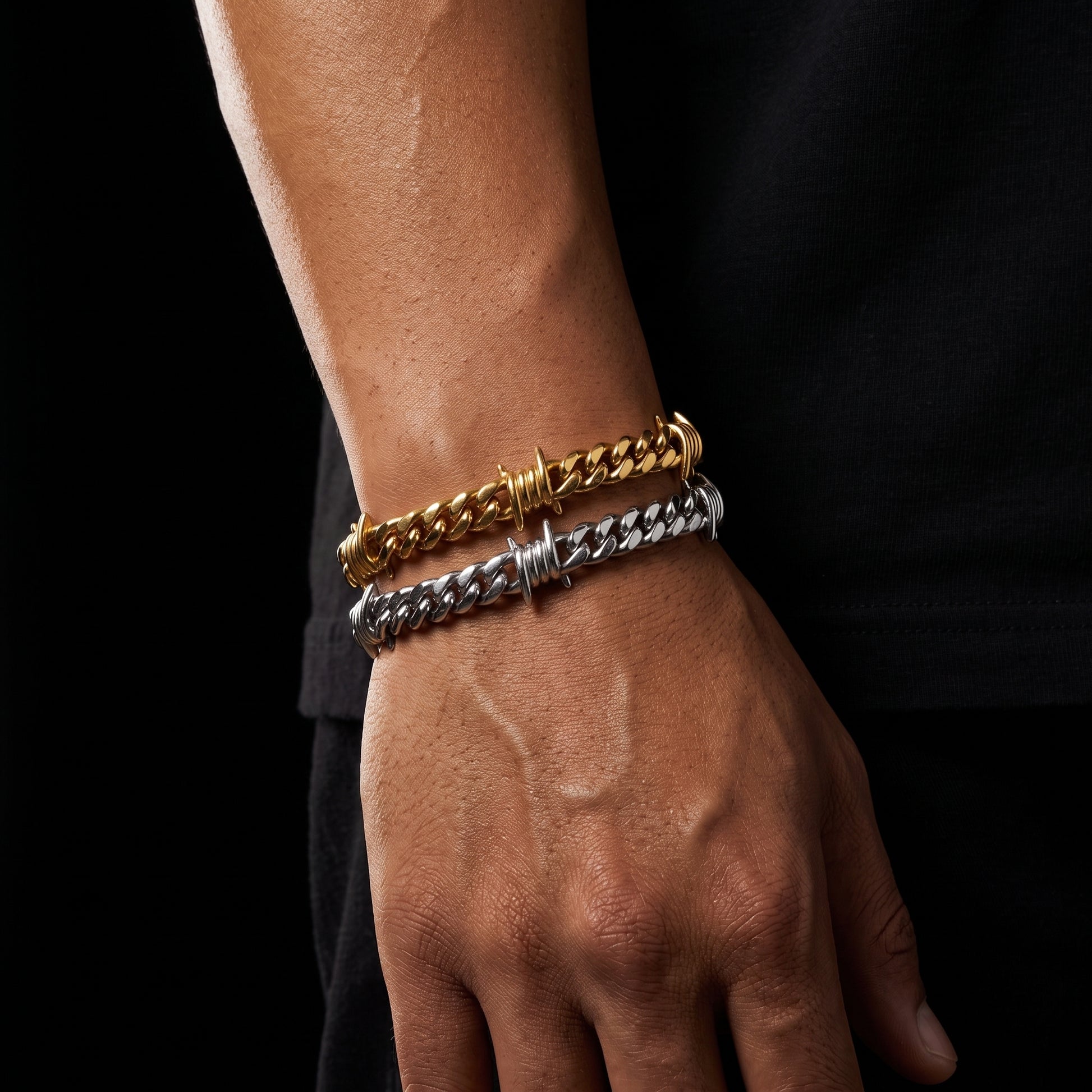 Barbed Wire Cuban Link Bracelet - Different Drips