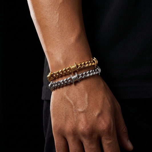 Barbed Wire Cuban Link Bracelet - Different Drips