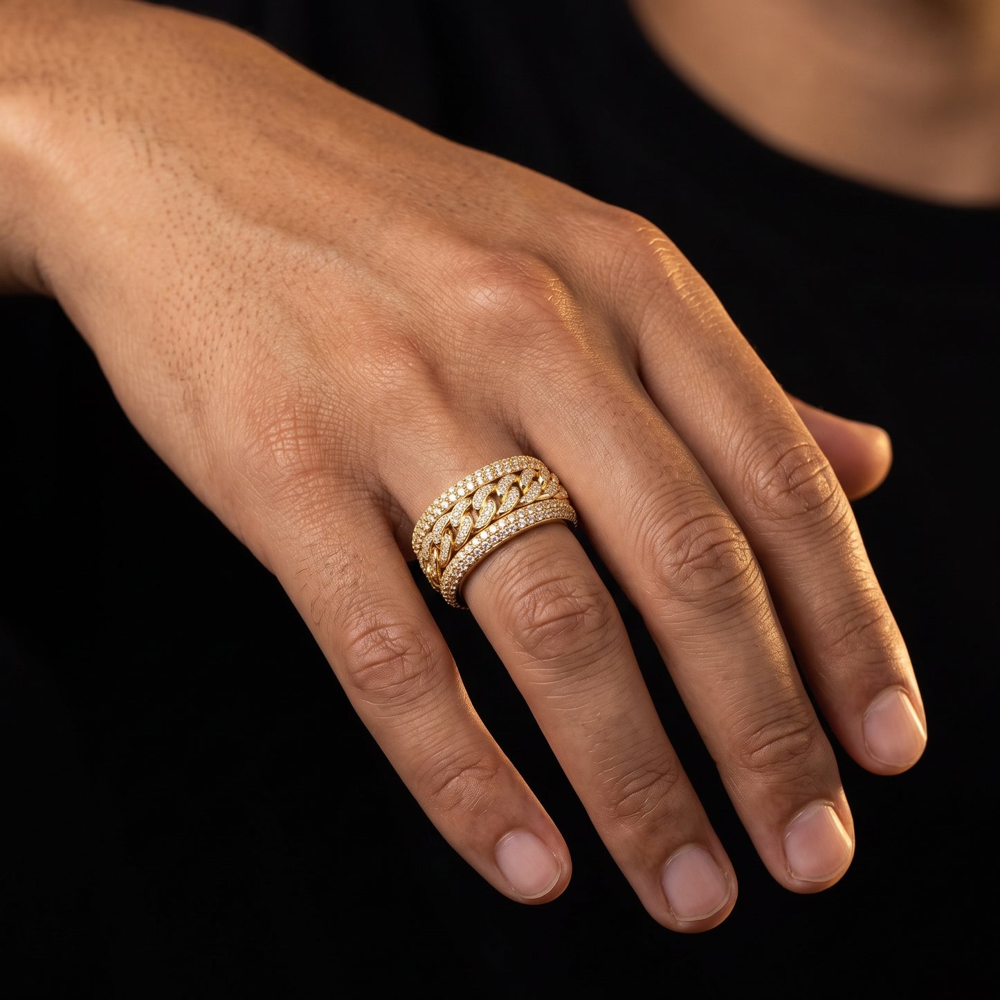 Iced Cuban Rotatable Ring - Different Drips