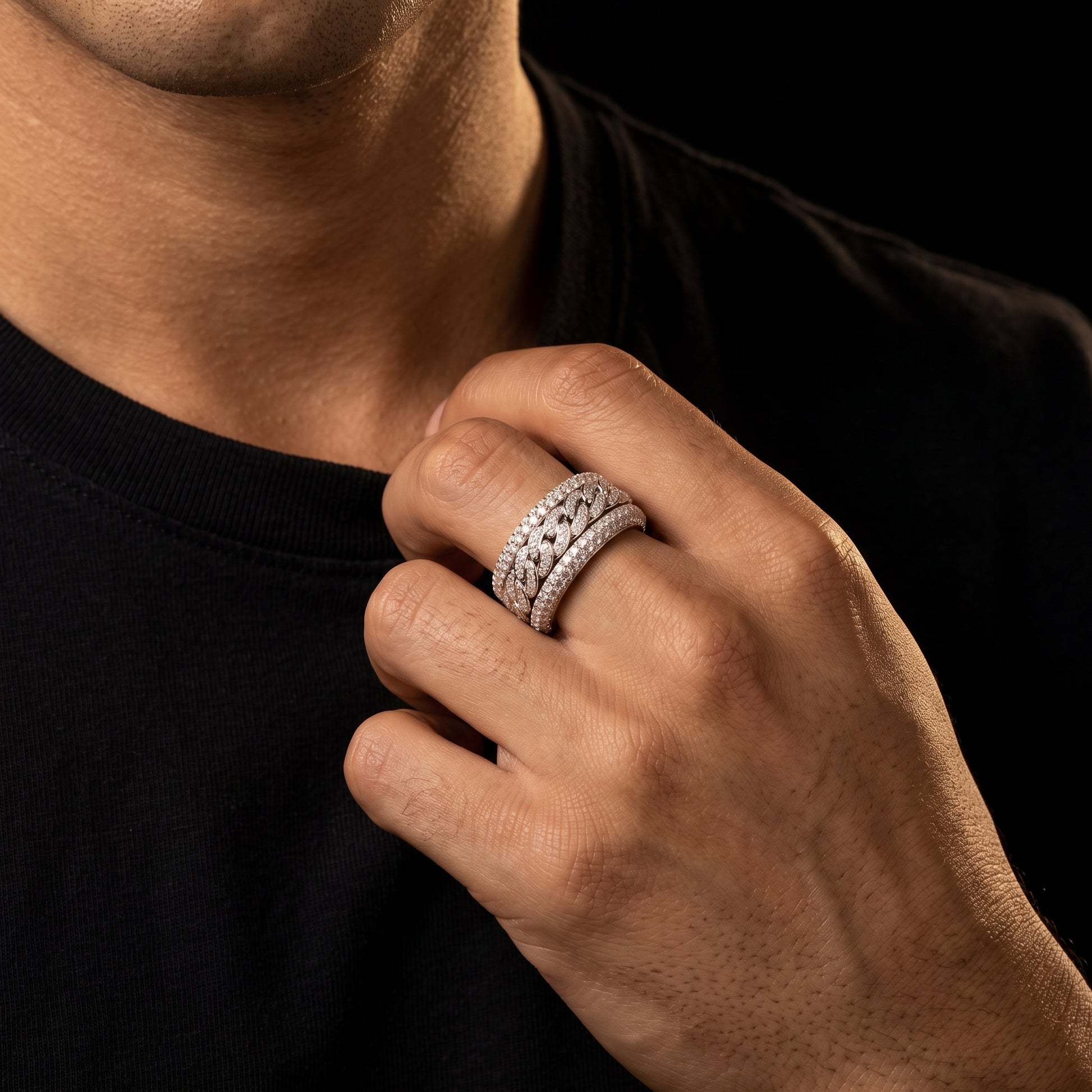 Iced Cuban Rotatable Ring - Different Drips
