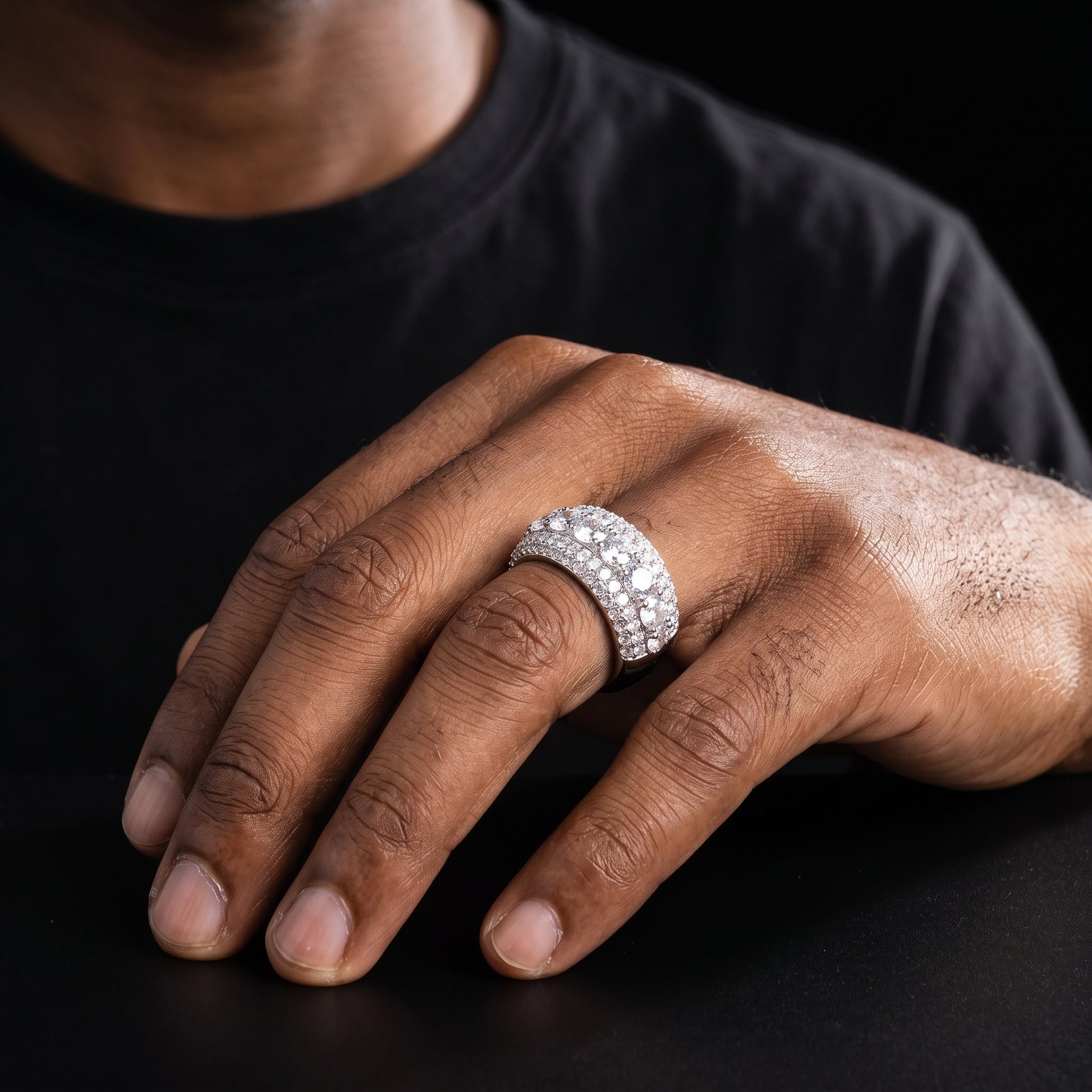 S925 Moissanite 5 Layer Diamond Band Ring - Different Drips