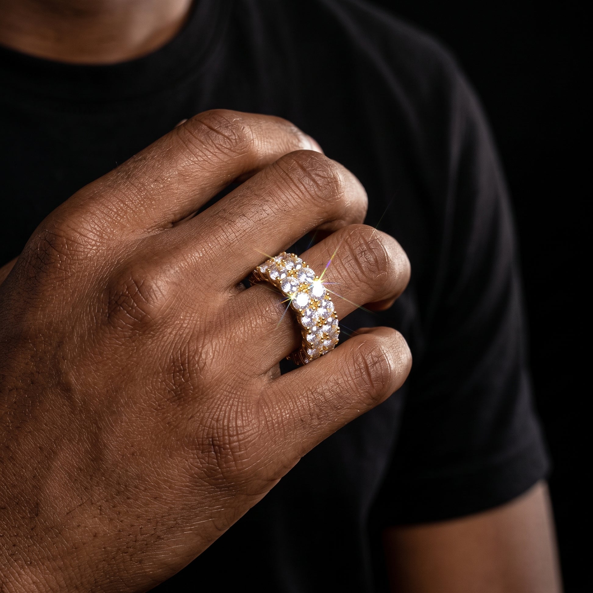 10mm S925 2 Row Moissanite Eternity Ring - Different Drips