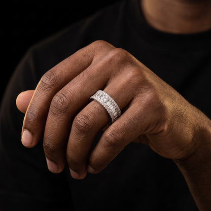 8mm Round & Baguette Cut Band Ring - Different Drips