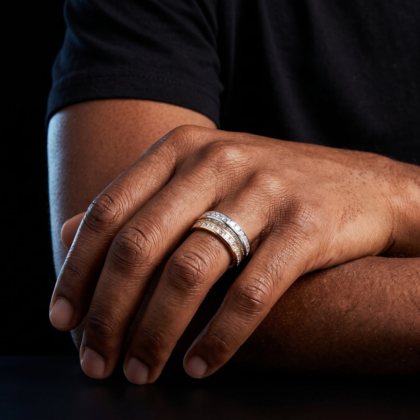 Two Layer Baguette Ring - Different Drips