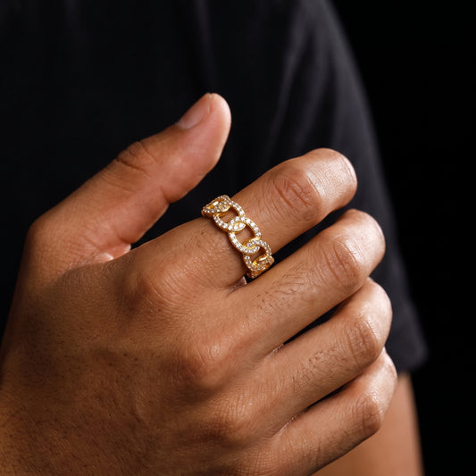 925 Sterling Silver Cuban Link Ring - Different Drips