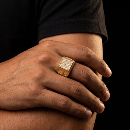 Square Face Pavé Signet Ring - Different Drips