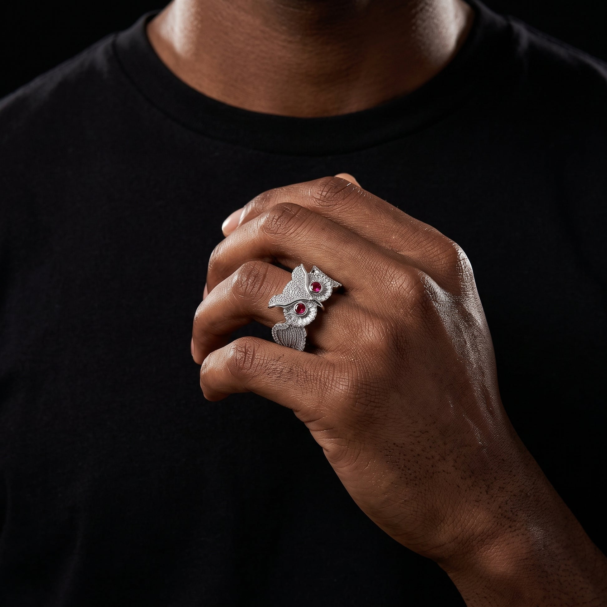 Iced Owl Ring - Different Drips