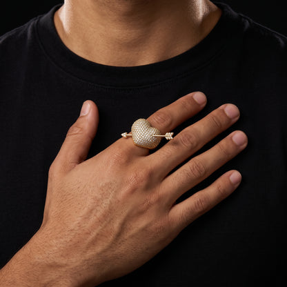 Heart & Arrow Paved Ring - Different Drips