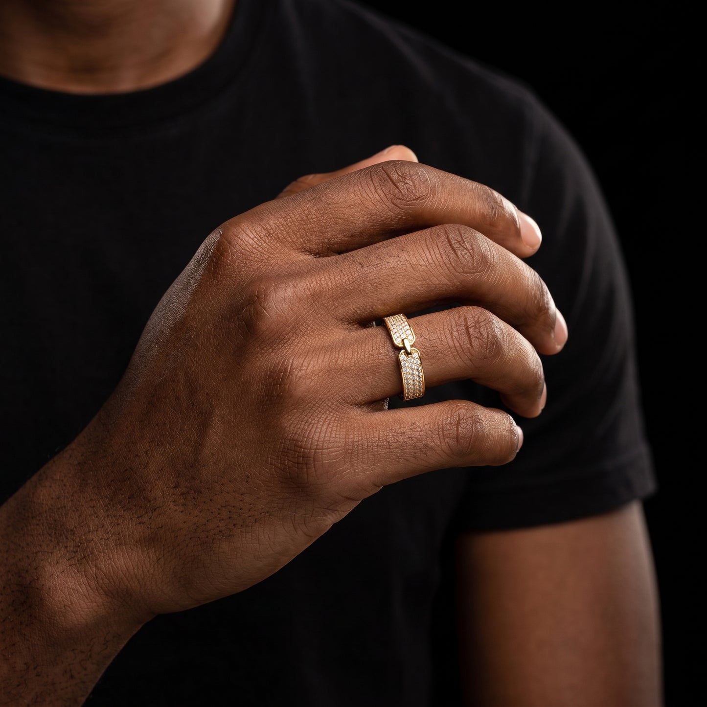 Iced Out Double Sided Ring - Different Drips