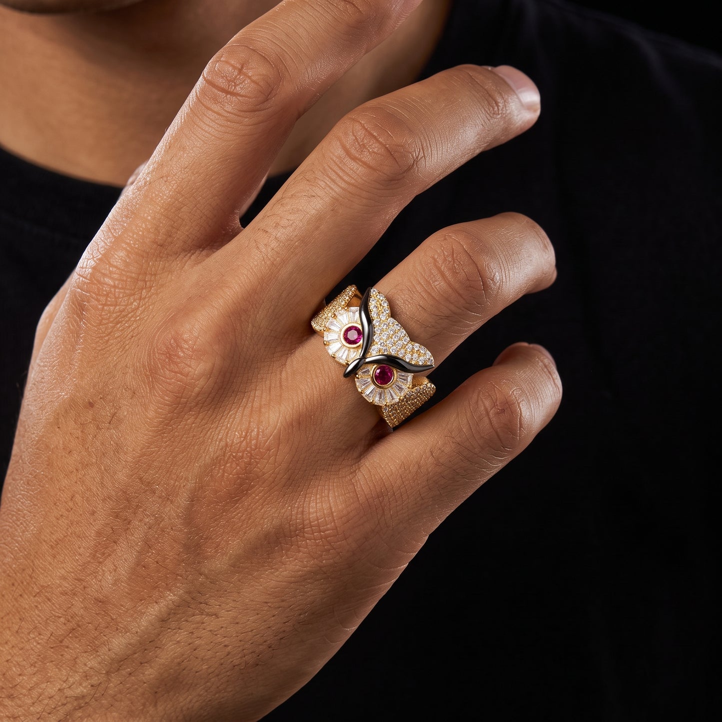S925 Moissanite Diamond Owl Ring - Different Drips