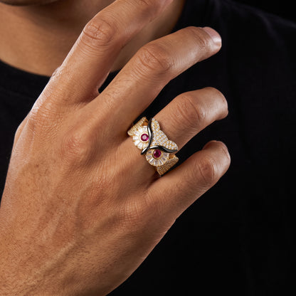 S925 Moissanite Diamond Owl Ring - Different Drips