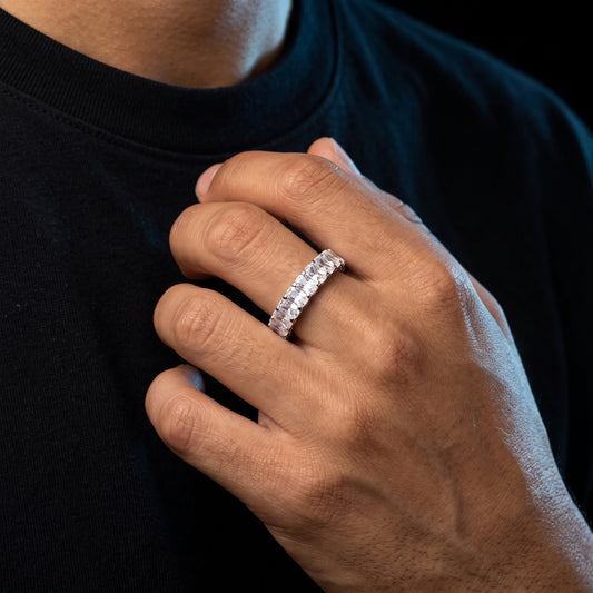 S925 Baguette Moissanite Eternity Band Ring - Different Drips