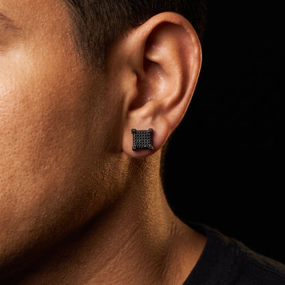 10mm Square Pave Stud Earrings - Different Drips