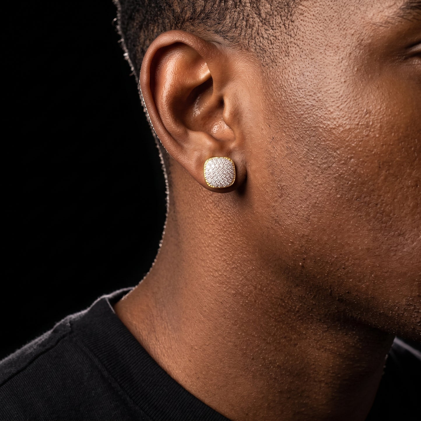 10mm Square Cut Pave Earrings - Different Drips