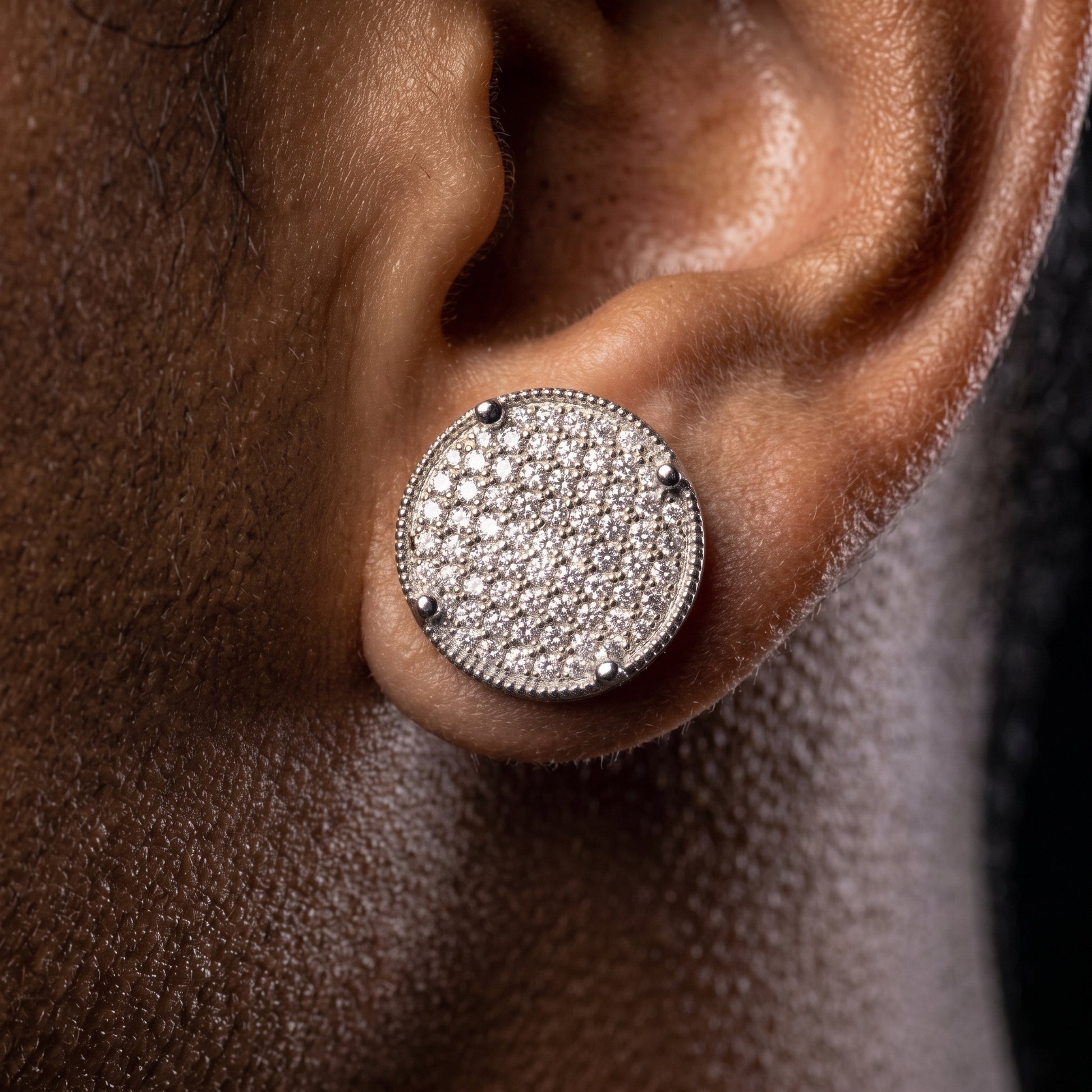 14mm Big Round Cut Pave Earrings - Different Drips
