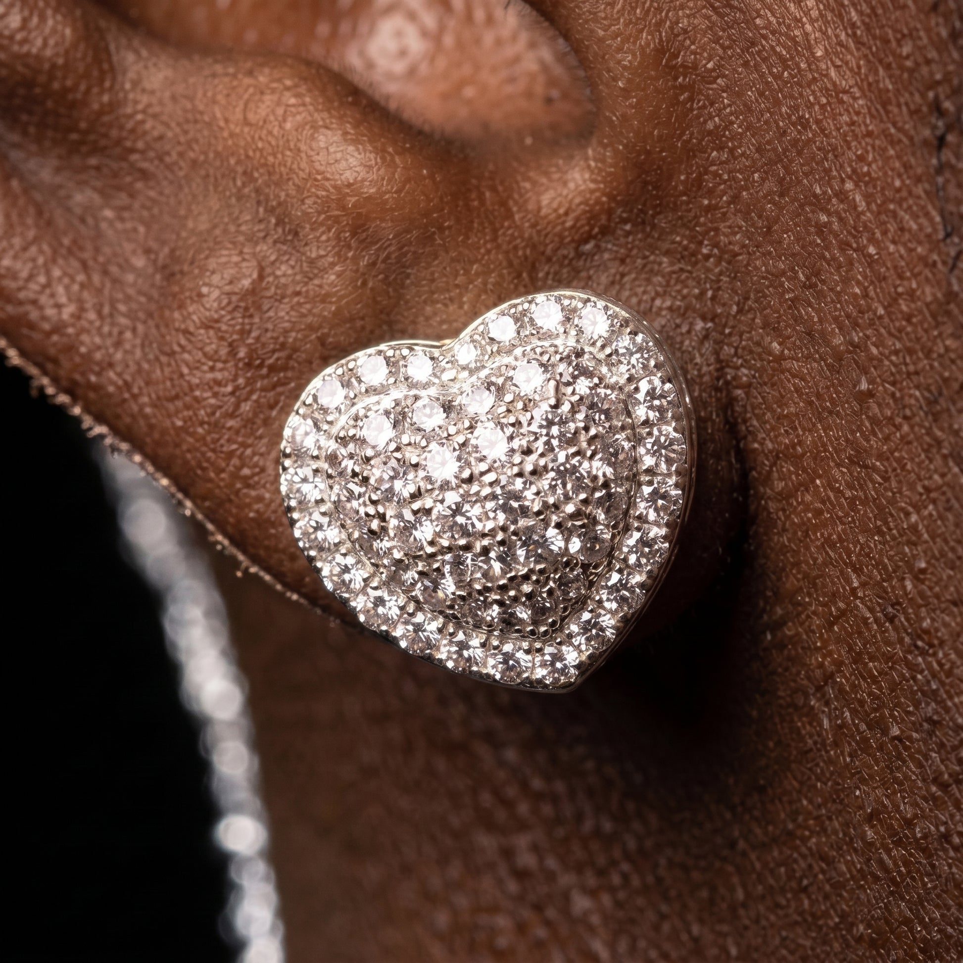 13mm Heart Pave Earrings - Different Drips