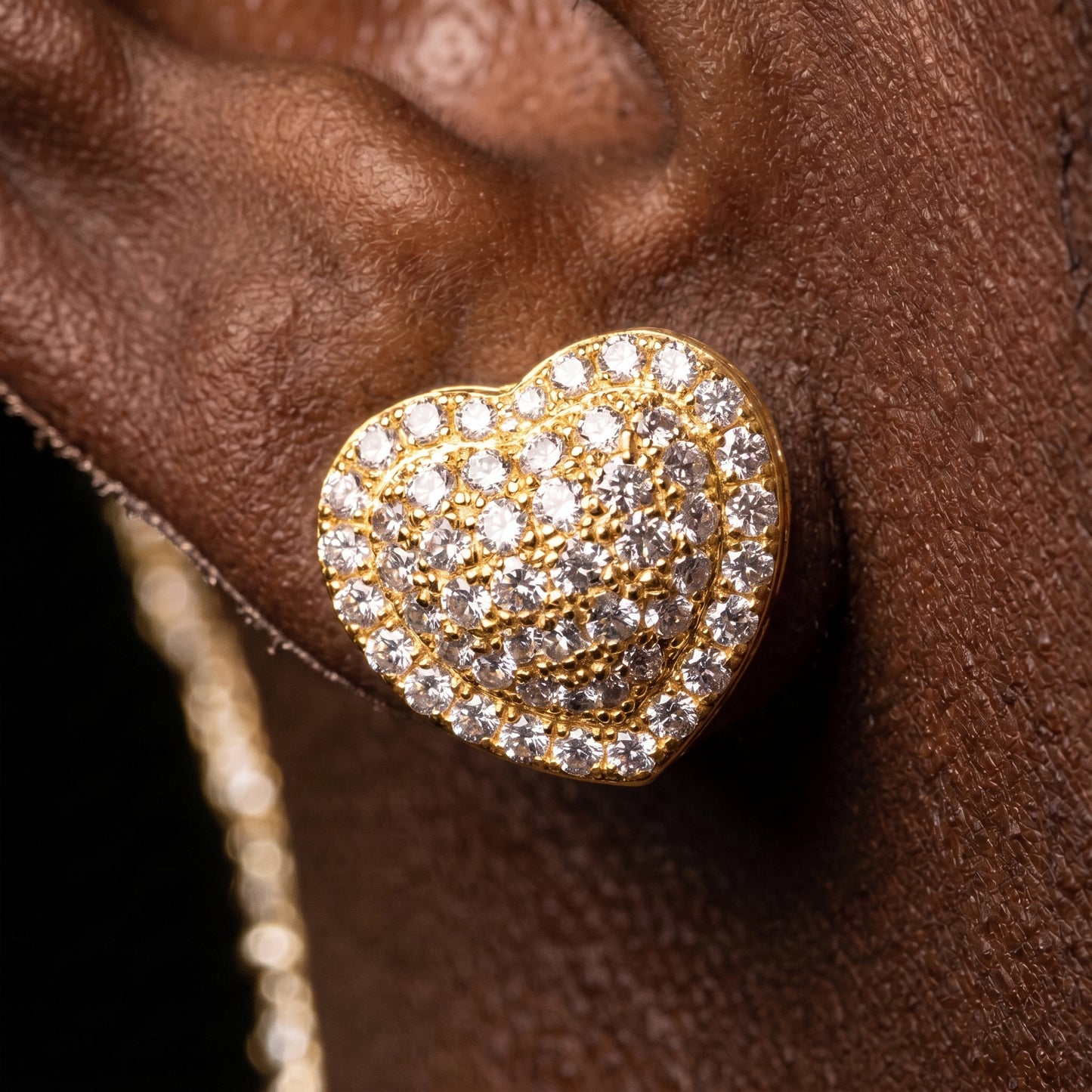 13mm Heart Pave Earrings - Different Drips
