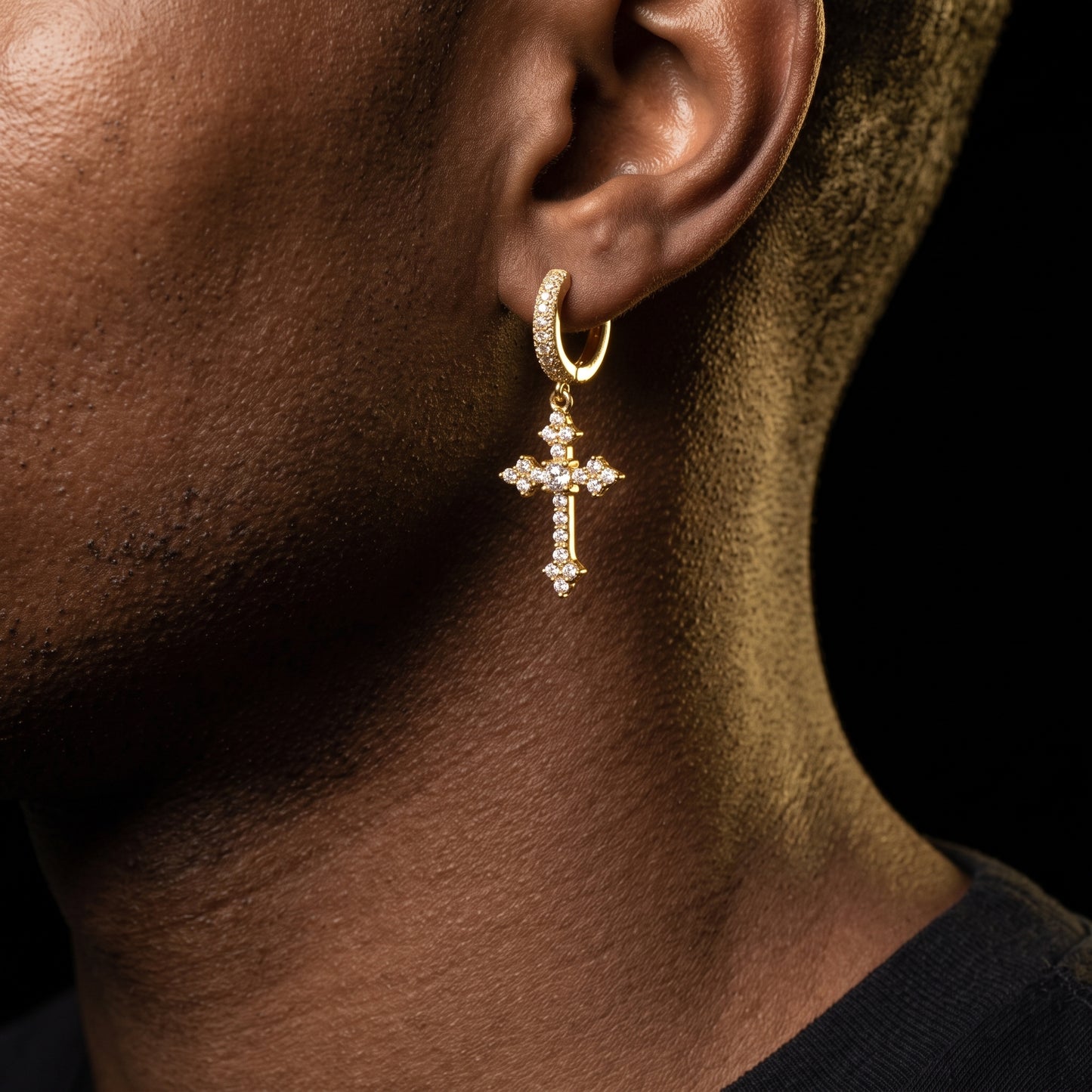 Diamond Cross Dangle Earrings - Different Drips