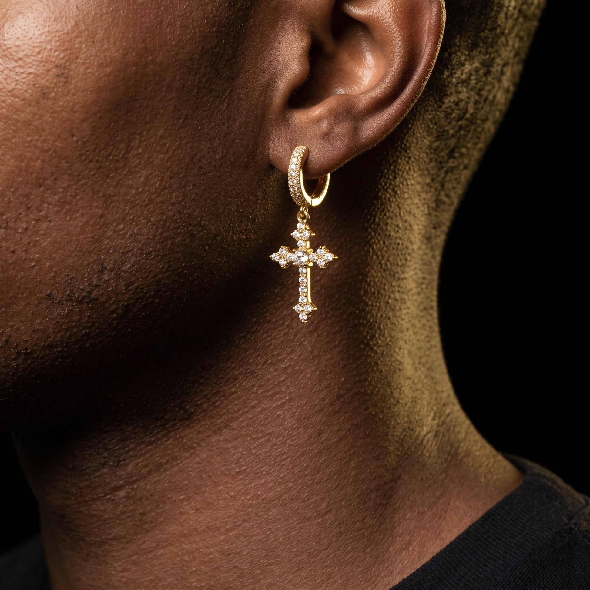 Diamond Cross Dangle Earrings - Different Drips
