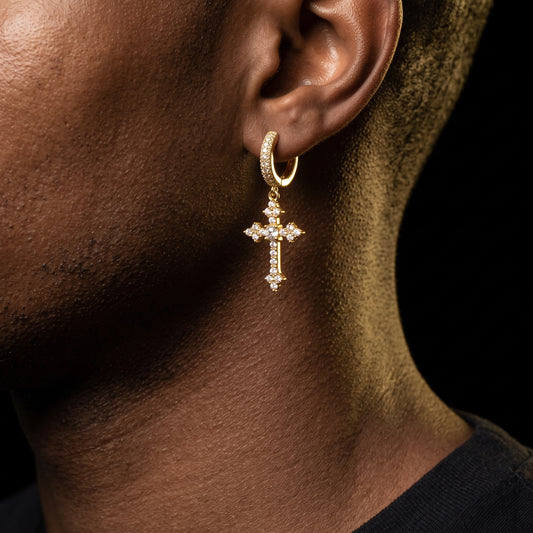 Diamond Cross Dangle Earrings - Different Drips