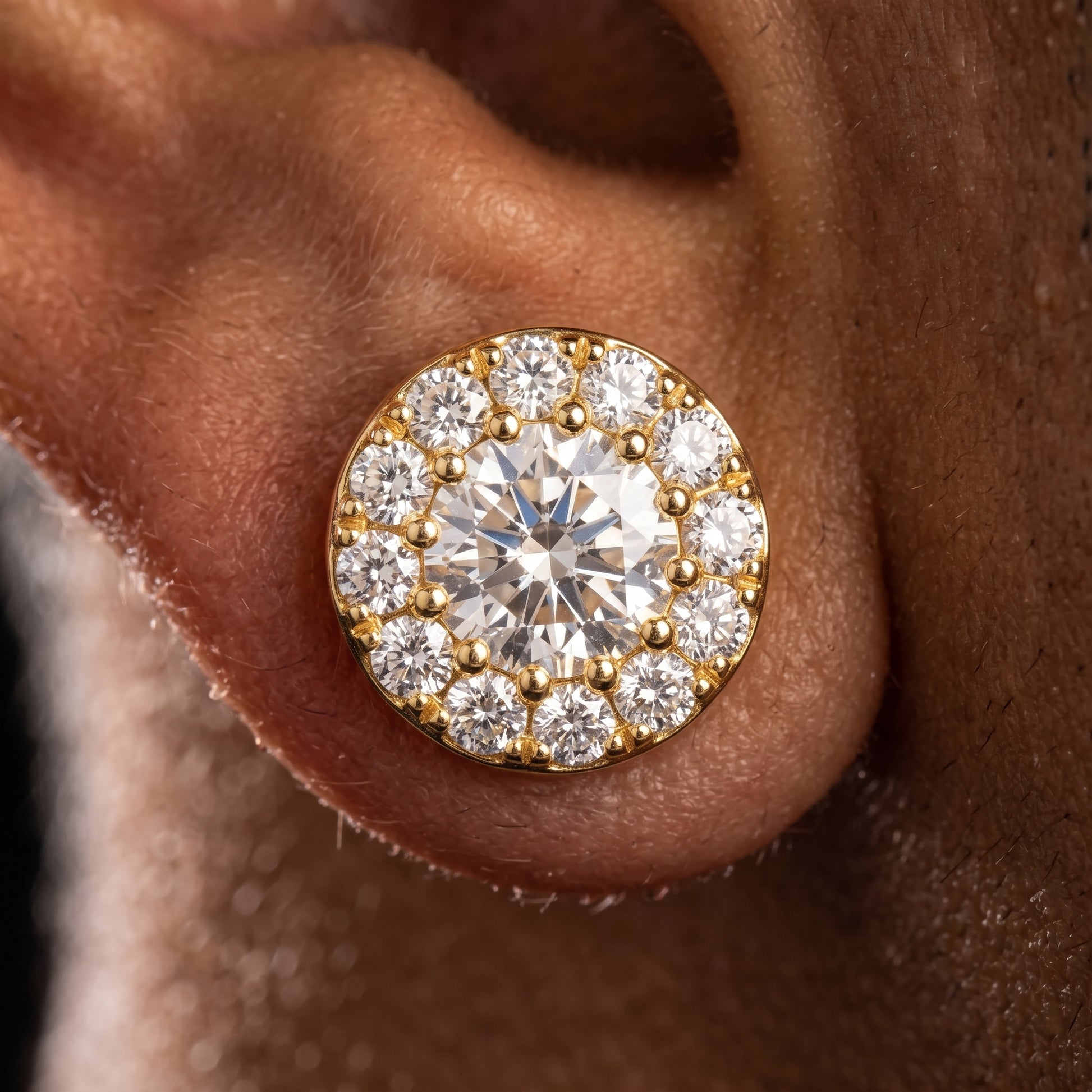 S925 Moissanite Round Stud Earrings - Different Drips