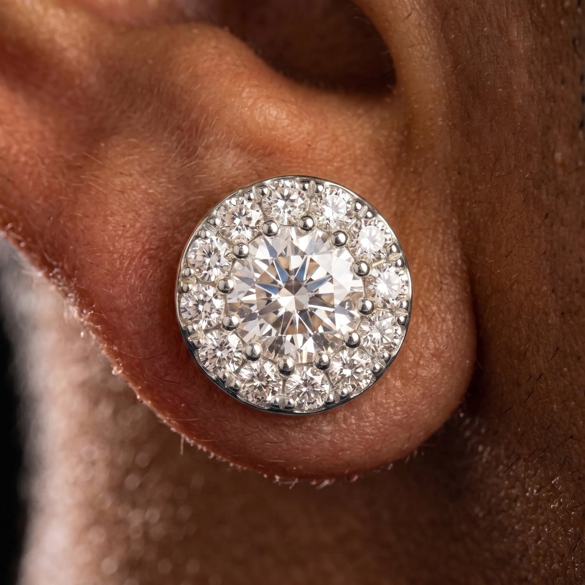 S925 Moissanite Round Stud Earrings - Different Drips