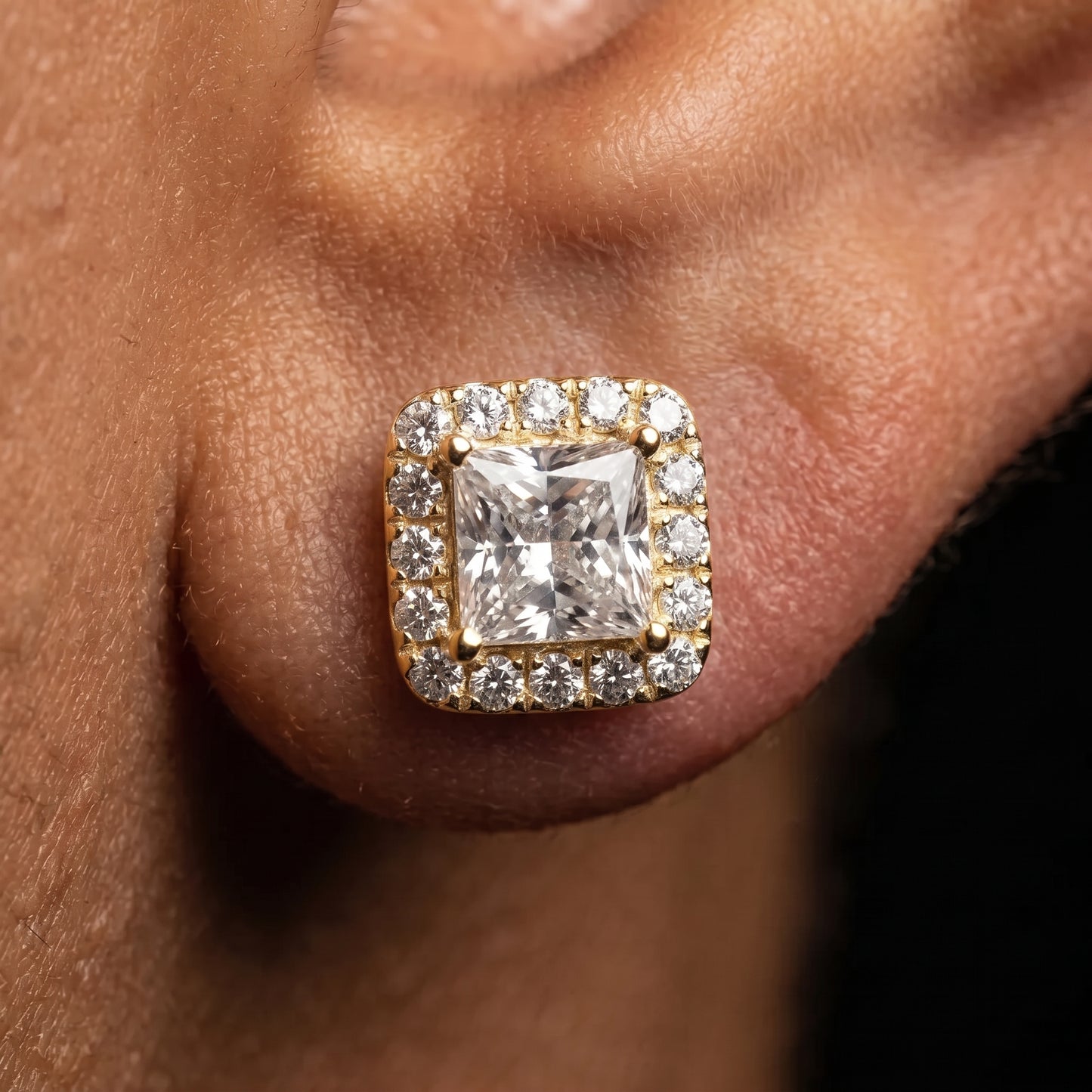Small Square Cut Clustered Tennis Earrings - Different Drips