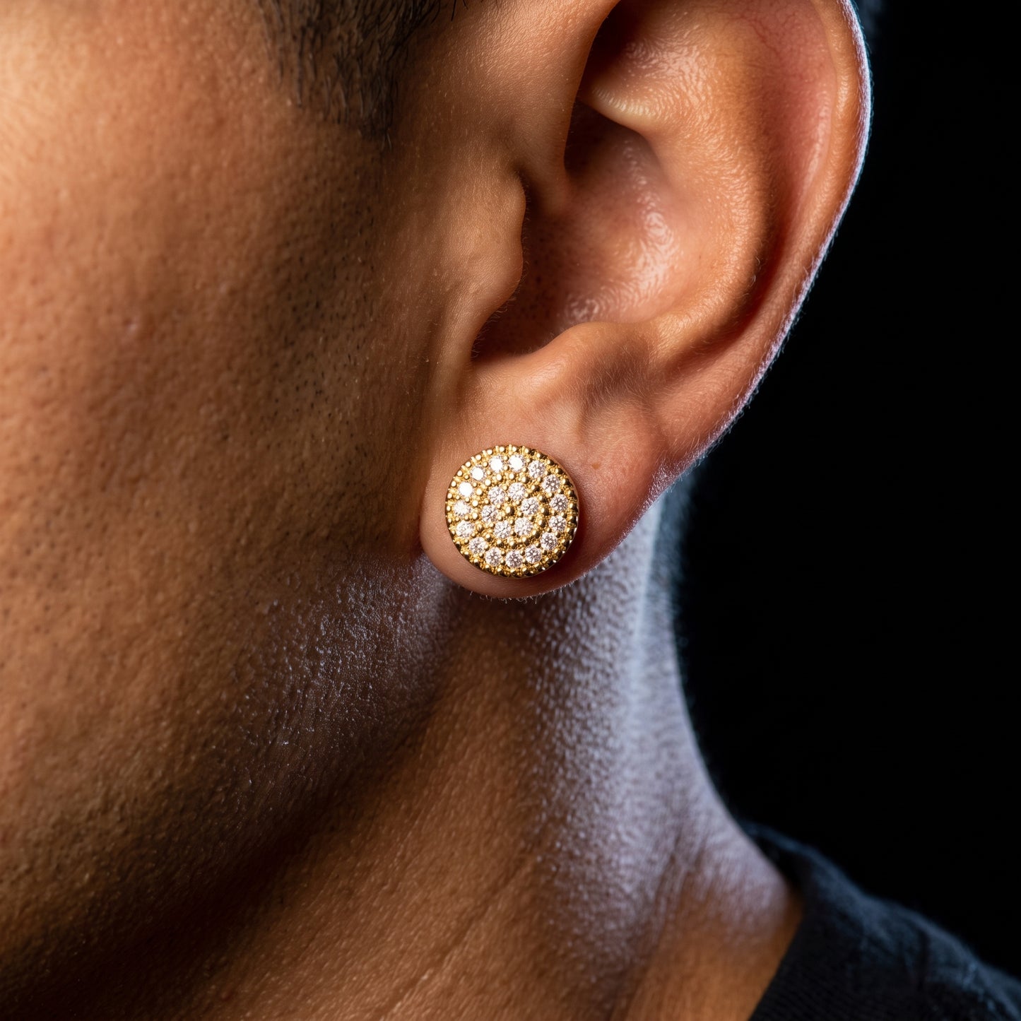 8mm Round Cut Pave Stud Earrings - Different Drips