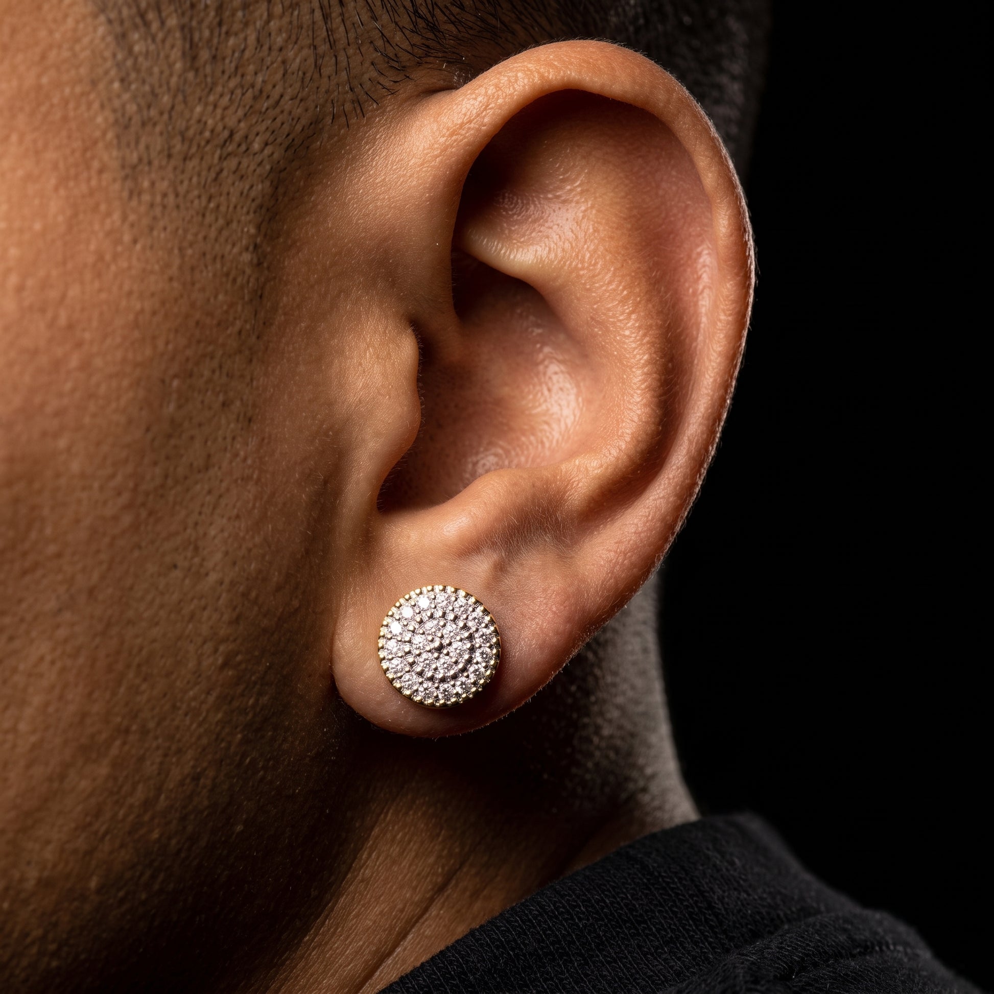 8mm Round Cut Pave Stud Earrings - Different Drips